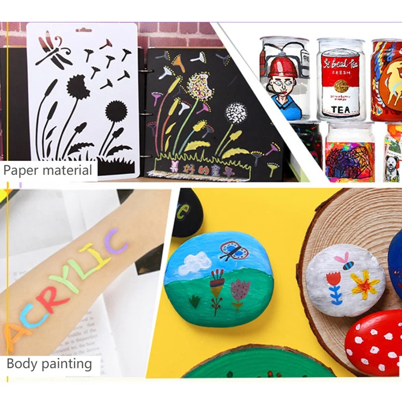 

Acrylic Paint Pens 24 Colors Water Based Marker Pens DIY Craft Making Supplies For Rock Ceramic Glass Mug