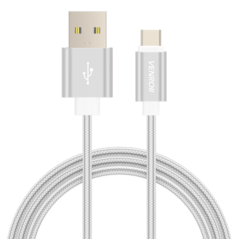 Venroii usb type-C кабель для samsung S9 S8 Быстрая зарядка type-C зарядный провод USB C кабель для Xiaomi mi9 Redmi note 7 - Color: Silver