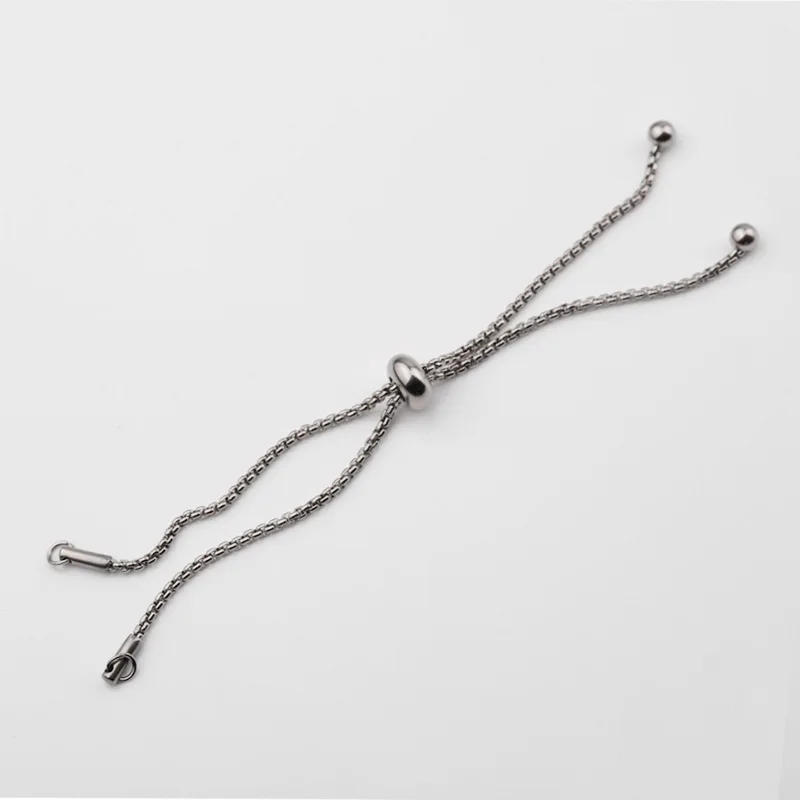 

100% Stainless Steel Adjustable Slider Chain For Bracelet Box Chain DIY Bracelet Jewelry Accessories
