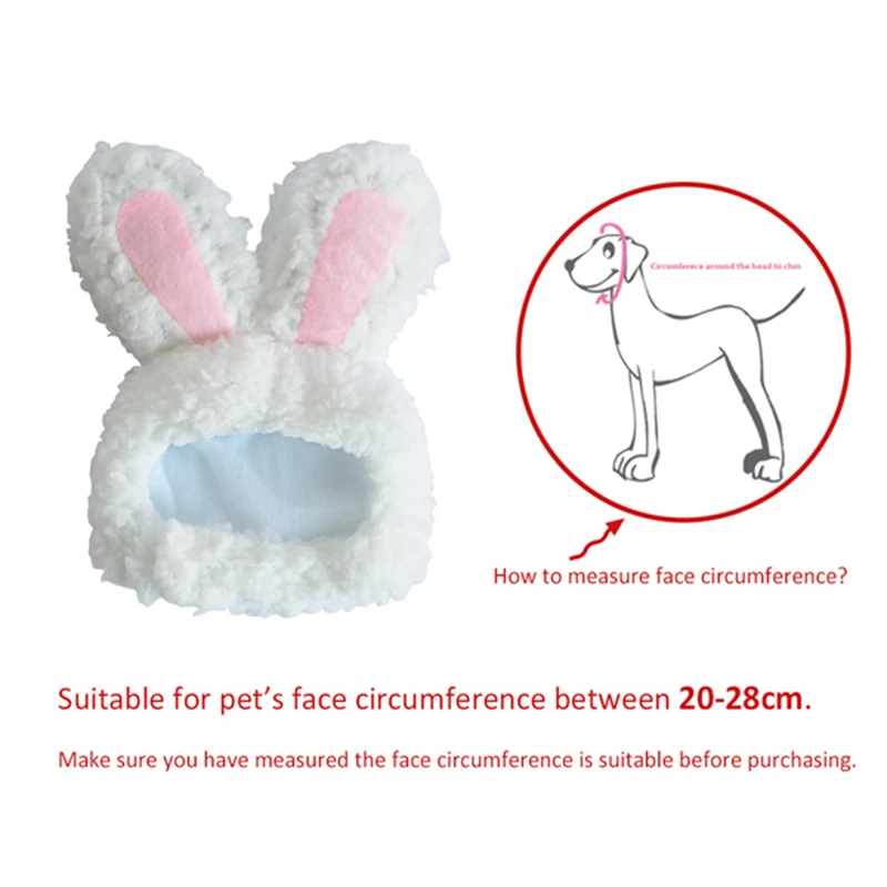

Cute Pet Dog Cat Cap Costume Warm Rabbit Hat New Year Party Christmas Cosplay Accessories Photo Props Headwear