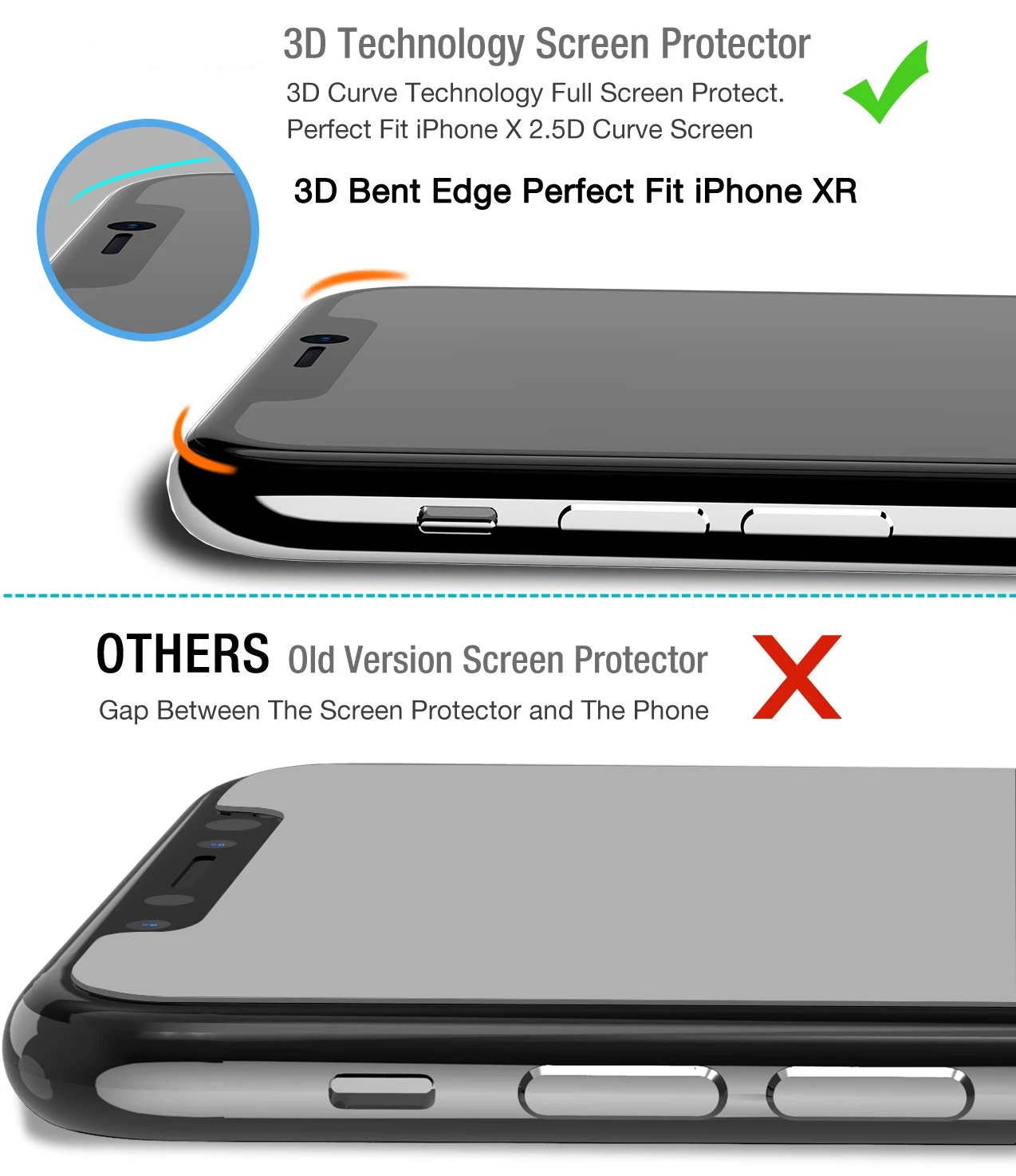 2 шт. в упаковке) для iPhone 11 Pro Max Защитная пленка для экрана 3D Премиум Закаленное стекло твердость 9H с [простой инструмент для установки]