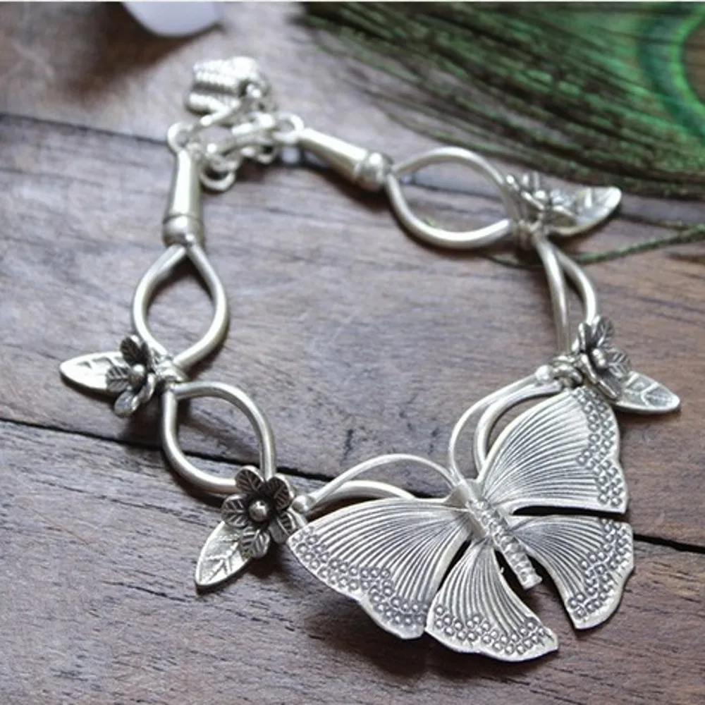 Дизайнерский ручной браслет s990 в тайском стиле с серебристыми и серебряными