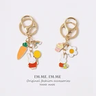 Ins мультяшный кролик редис цветок Радуга милая пара рюкзак сумка ювелирное изделие брелок для автомобиля кулон для мужчин женщин универсальные подарки