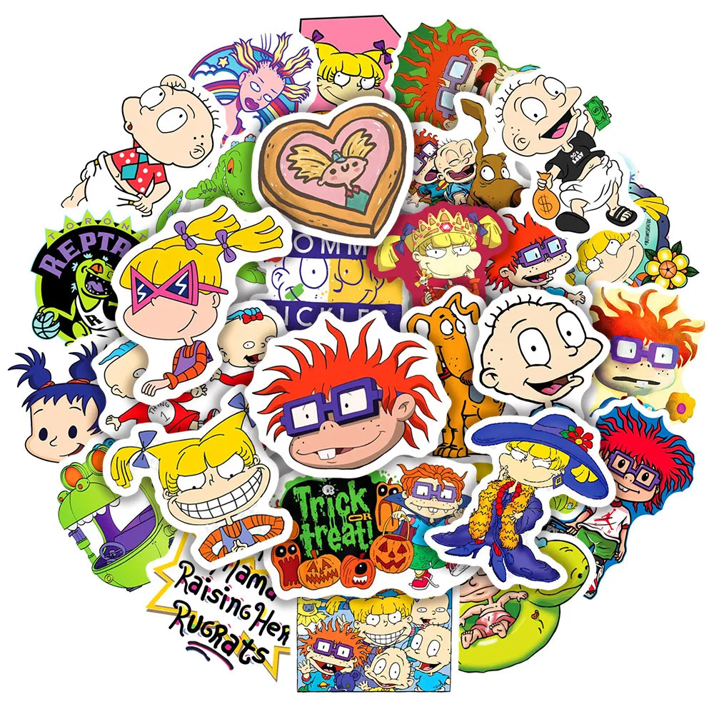 

50 шт., наклейки в стиле граффити из мультфильма «Rugrats in Paris»
