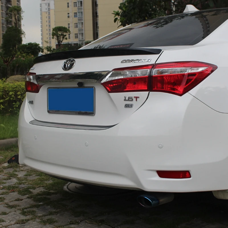 Для Toyota Corolla 2014 2015 2016 2017 ABS пластиковый Неокрашенный праймер задний багажник губа