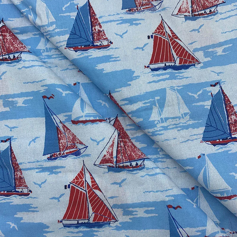 Красивые 100% хлопчатобумажной ткани на голубом материале с бахромой Океанский