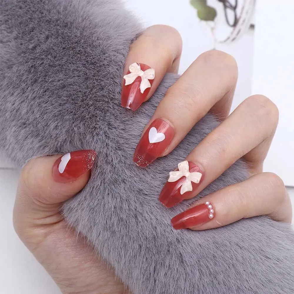 

Beauty Decorated False Nails Removable Long Paragraph Fashion Manicure Fake Nail Tips Full Cover Acrylic Hand Decoration