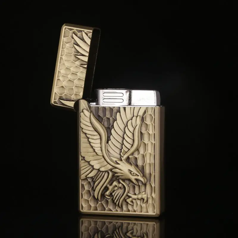 Светящаяся Зажигалка Eagle креативная ветрозащитная двойная прямая зажигалка