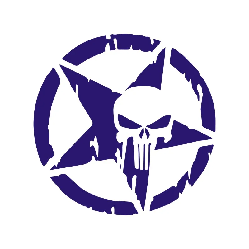 13*13 см Автомобильная наклейка пятиконечная звезда с черепом и наклейки для