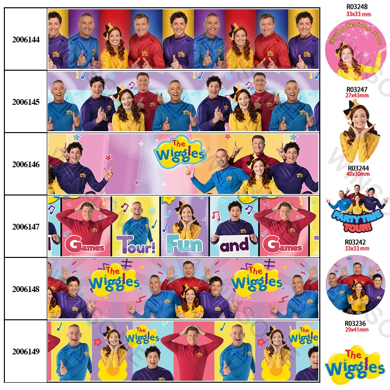 

Australia the Wiggles Printed Grosgrain/Satin Ribbon 5 Yards 25mm/38mm/50mm/75mm for DIY Hair Bows Planar Resins 200614