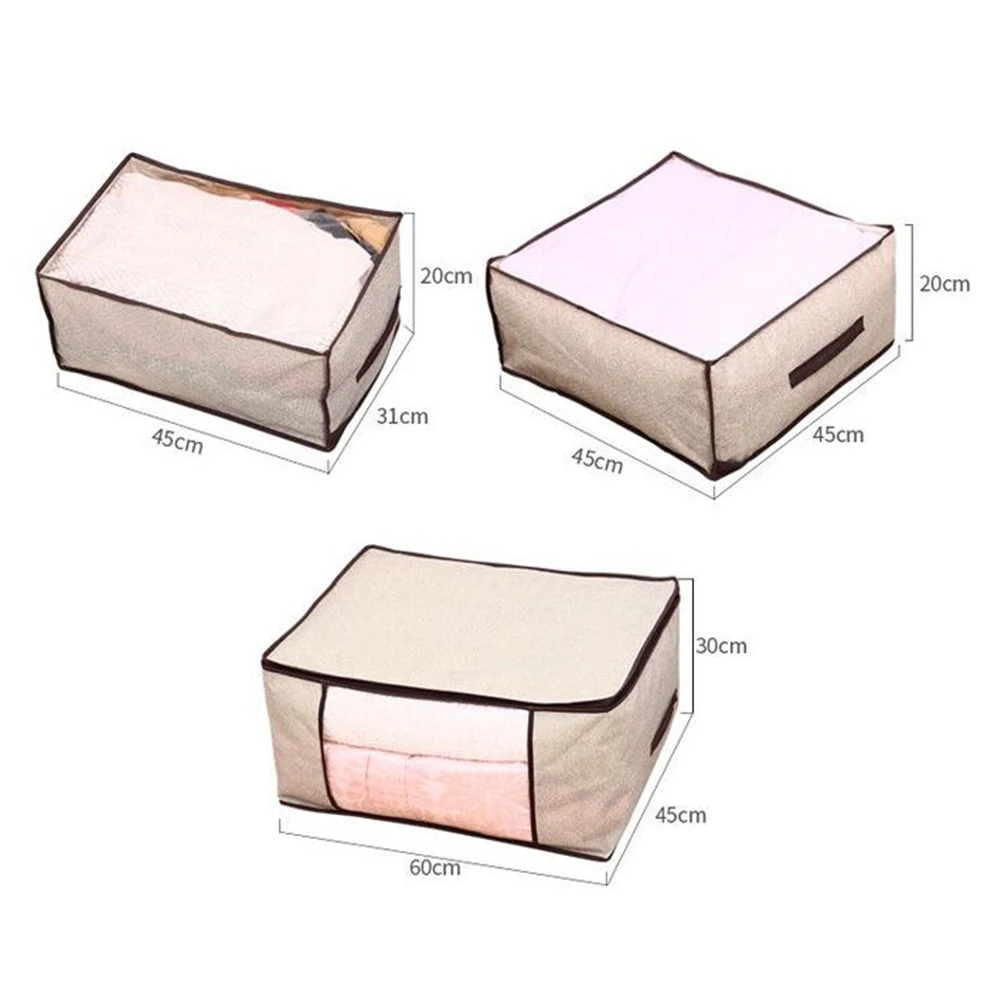 

Non Woven Fabric Storage Bag Quilt Clothes Blanket Pillow Storage Organizer