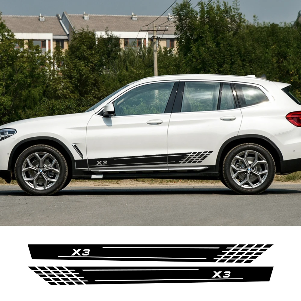 

Для BMW X3 E83 F25 G01 2 шт. длинная искусственная Автомобильная виниловая пленка наклейки для кузова стильные спортивные аксессуары для тюнинга ав...