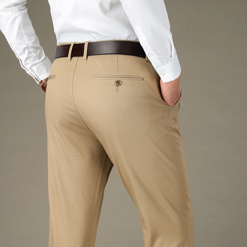 Новый бренд плюс размер 44 46 повседневные брюки карман значок эластичные