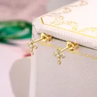Серьги-гвоздики с муассанитом женские, ювелирные украшения из желтого золота 9 к с бриллиантами прошедших испытаний, цвет D