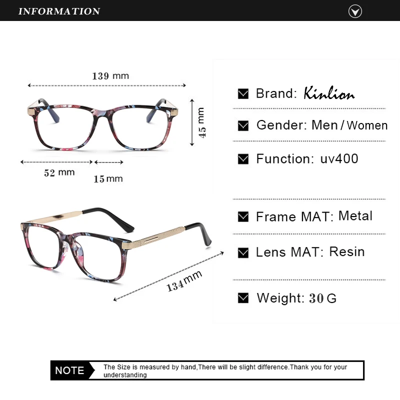 

Kinlion Vintage Metal Eye Glasses Frames for Women Men Square Optical Glasses Frame Ladies Clear Prescription Eyeglasses Eyewear