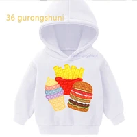 children clothing hamburger sweatshirts pop it kids clothes boys hoodies fries girls graphic ice cream winter sweatshirt hoodie