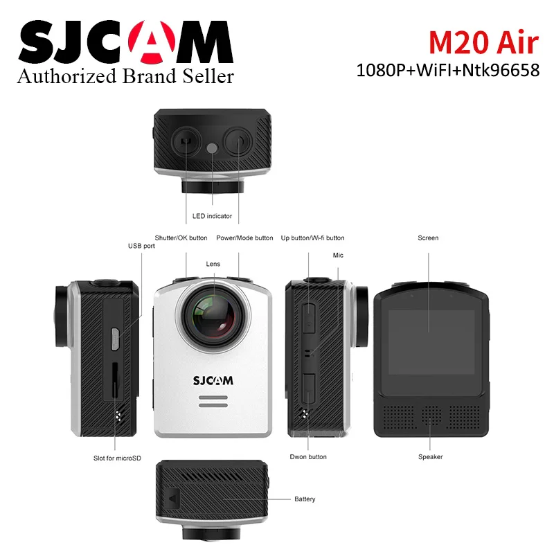 

Оригинальная SJCAM M20 воздушная спортивная видеокамера для шлема 1080P 170 градусов 30 м Водонепроницаемая мини Wi fi экшн-видеокамера Спортивная DV