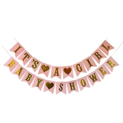 its a girl banner Его мальчик это девочка пол раскрывает вечерние шары украшения для младенцев вечерние наборы; детский душ шарики ко дню рождения баннер - Цвет: its a girl banner