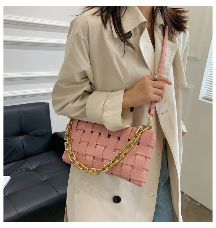 

Женский модный кошелек, сумка на молнии через плечо, однотонная сумка через плечо с цепочкой, Повседневная универсальная сумка-мессенджер