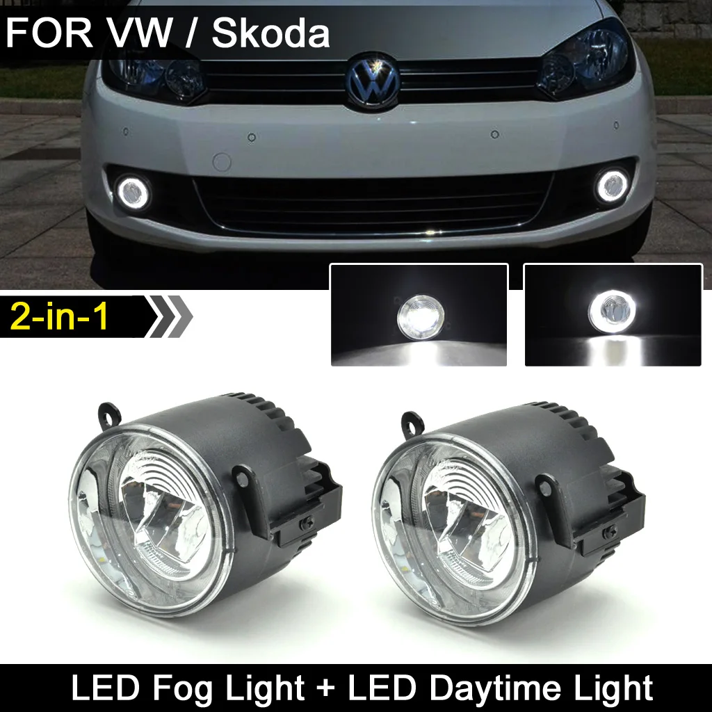 Противотуманные фасветильник белого цвета светодиодные для VW Crafter Golf Polo Touareg