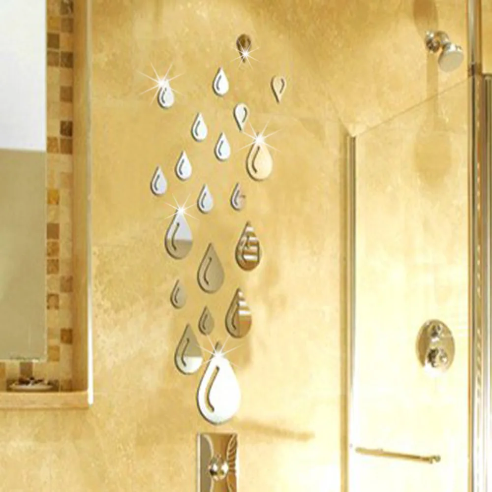 Настенное зеркало с каплями воды 20 шт./лот сделай сам 3D акриловое для