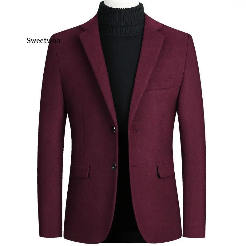 Пиджак мужской слитный модный блейзер из смесовой шерсти костюм куртка