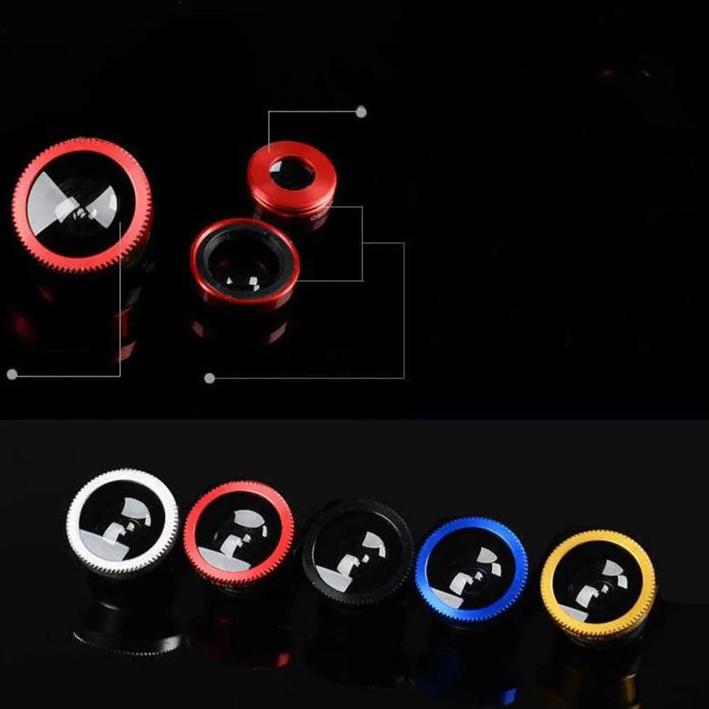 Прочный универсальный 3 в 1 мобильный телефон линзы Рыбий глаз смартфон