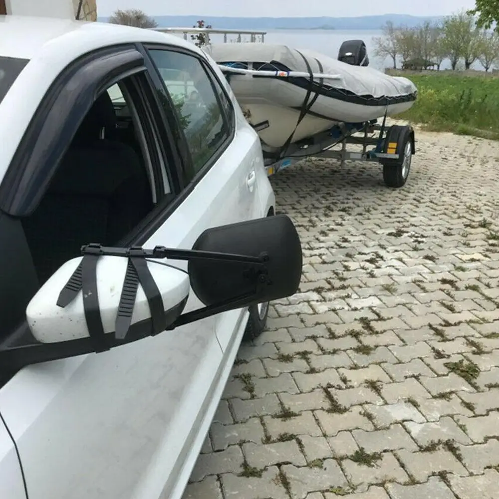 Автомобильное зеркало заднего вида буксировочное с клипсой регулируемое