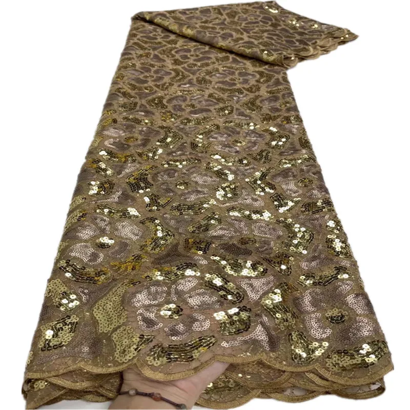 

2021 High Quality African Lace Fabric Embroidery Mesh Tulle Lace With sequins Velvet Lace Fabric Nigeria Wedding YY-130
