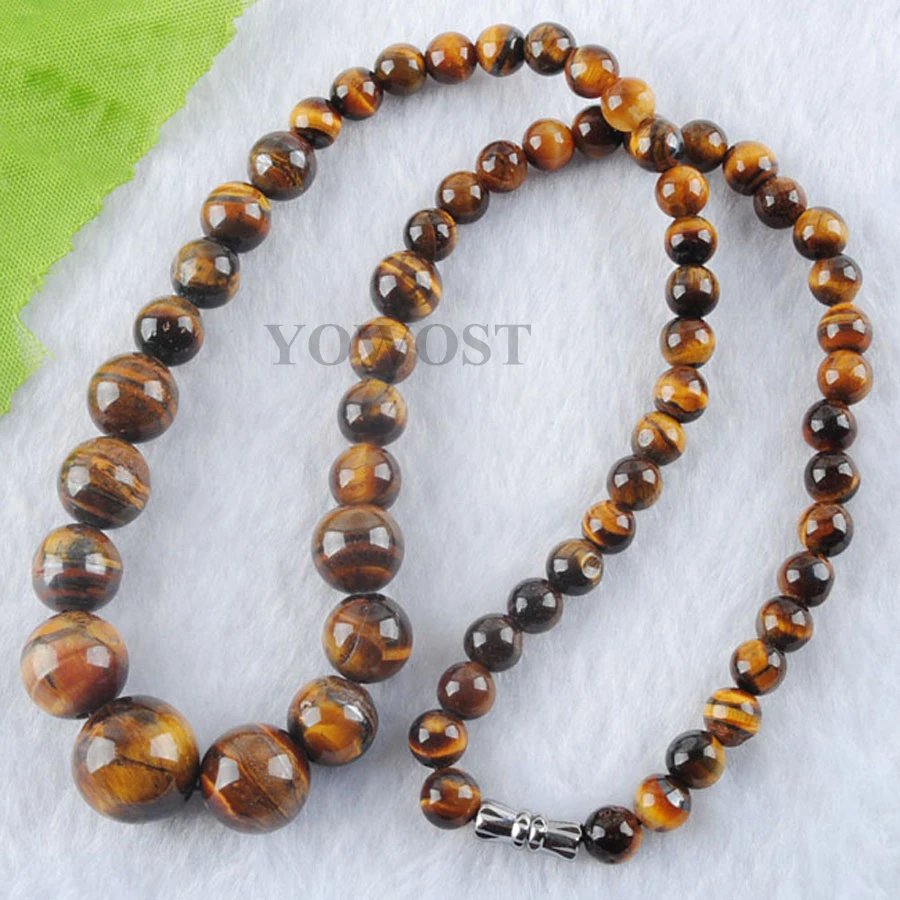 Горячая мода тигровый глаз натуральный 6 14 мм круглый гладкий камень бусы для