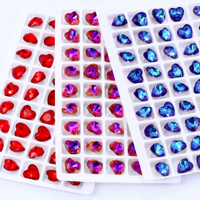 

Astrobox K9 Heart Glass Crystal Stone Colorful Pointback Crystal Rhinestone Manual DIY Jewelry Making Clothing & Accessories