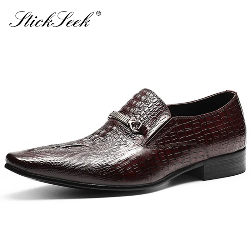 Лоферы мужские из натуральной кожи с тиснением под Аллигатор роскошные