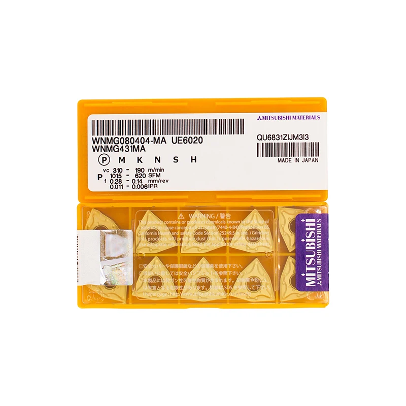 

Genuine MITSUBISHI WNMG080404-MA UE6020 Carbide Insert Lathe CNC Tools