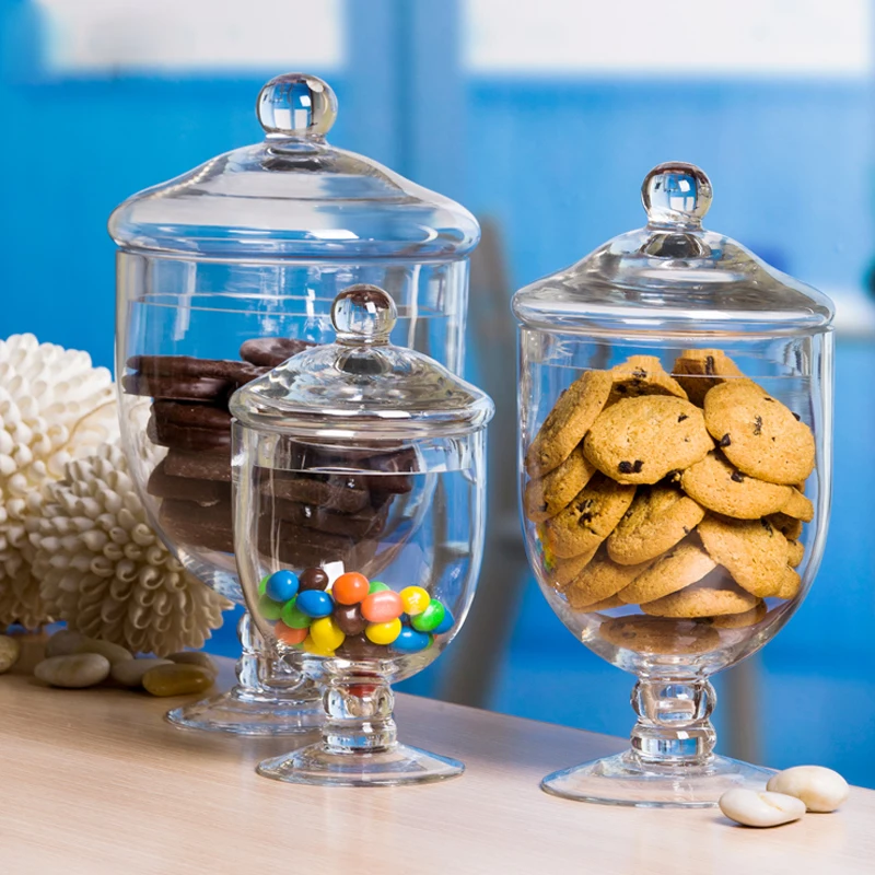 Европейская прозрачная стеклянная банка для конфет бутылки хранения еды
