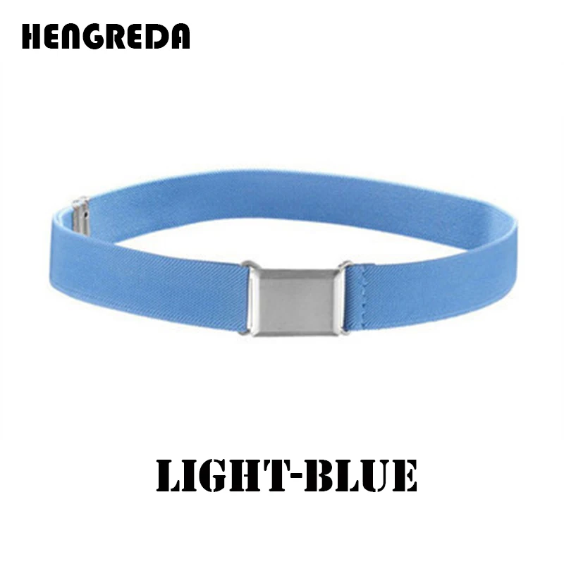 Light-blue Эластичный пояс для детей; регулируемый ремень с магнитной пряжкой для маленьких мальчиков и девочек; ремни для джинсов; брюки - Цвет: Light-blue