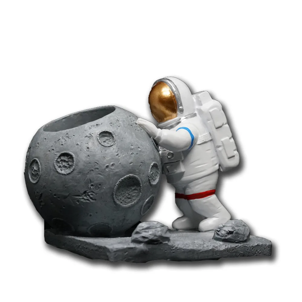 

Three dimensional Astronaut Pen Holder mobile phone bracket flat bracket desktop pen holder office tea table accessories