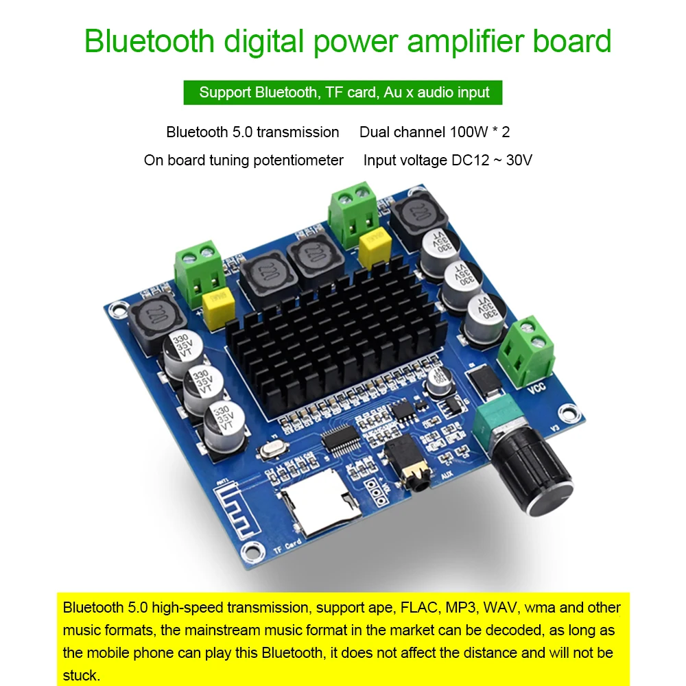 XH-A105 беспроводной Bluetooth 5 0 TDA7498 100 Вт + Цифровой усилитель мощности плата стерео
