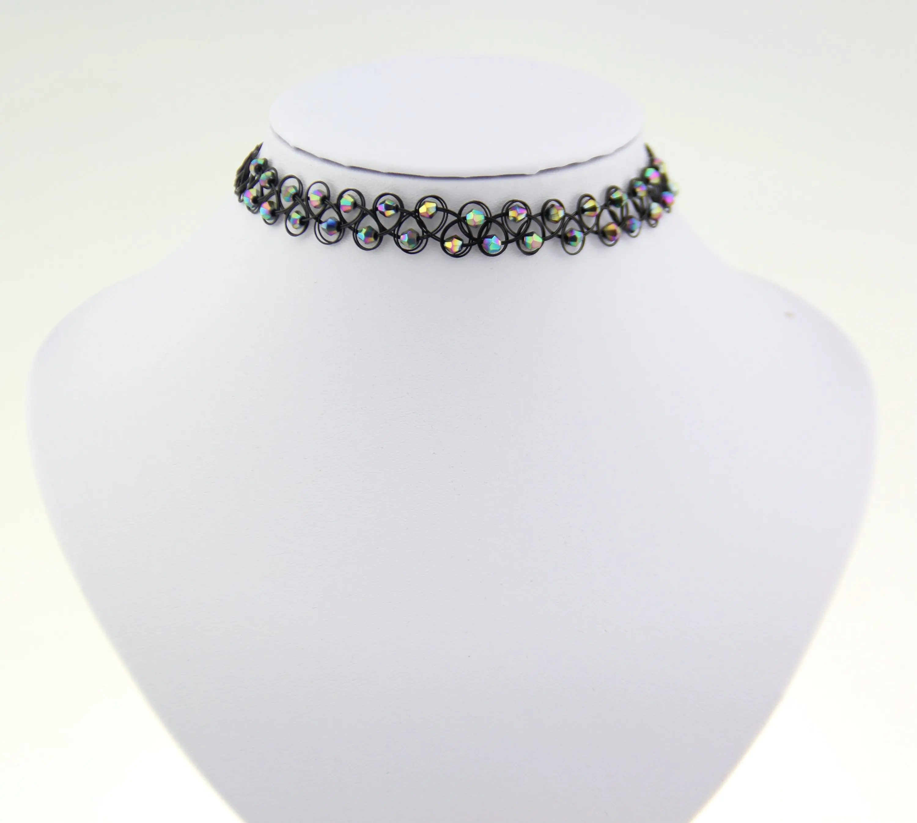 Черное эластичное ожерелье-чокер с бусинами 80s 90s 00s | Украшения и аксессуары