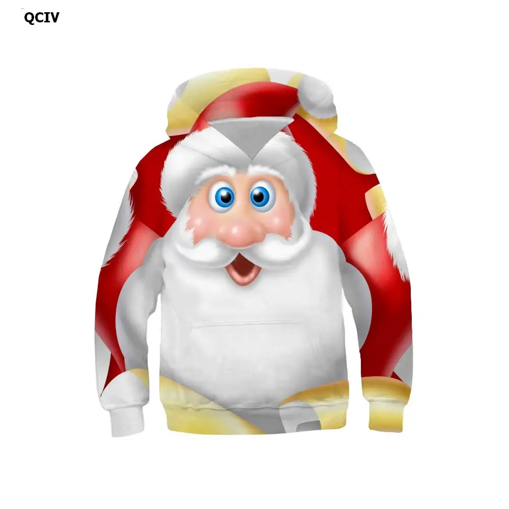 

QCIV 3d Hoodies Santa Claus Sweatshirts boy Christmas Hoody Anime Painting 3d Printed Party Hooded Casual Long Sleeve Hip Hop