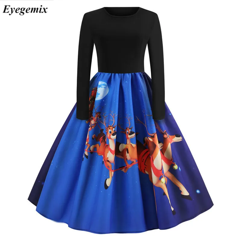 Женское облегающее платье-миди с принтом Деда Мороза | Женская одежда