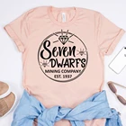 2020 футболка семь гномов, майка майнерской компании, забавная подходящая семейная рубашка, футболка для отпуска 7 гномов, футболка в стиле Tumblr