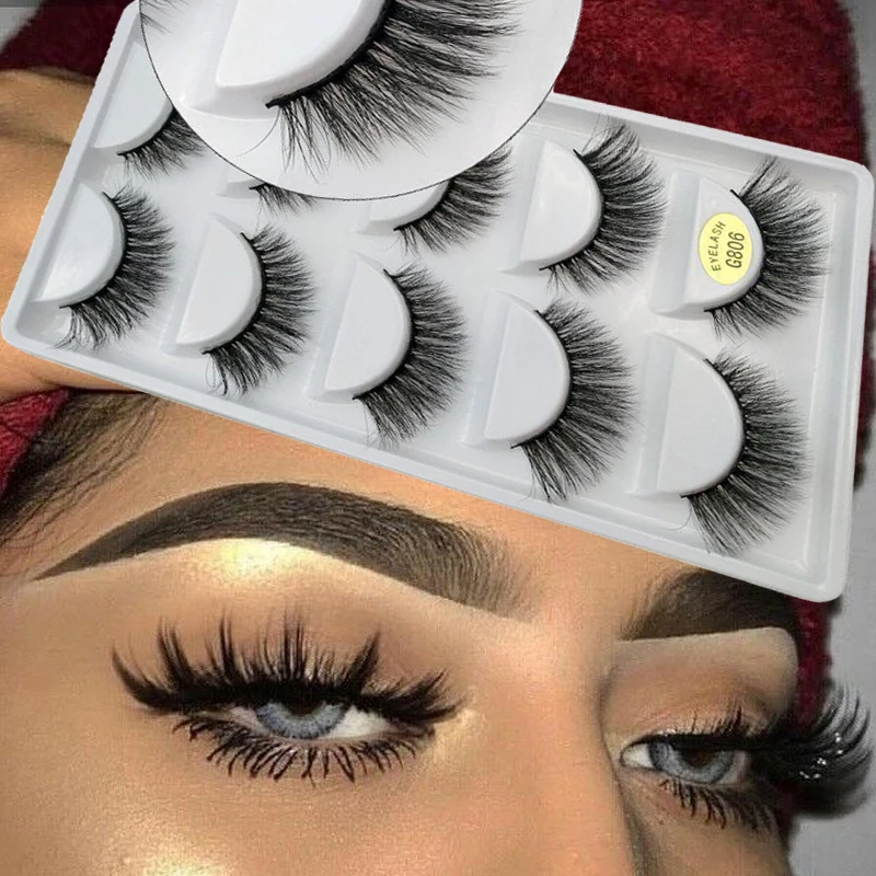 5 пар натуральные накладные ресницы ручной работы из норки длинные Модные для