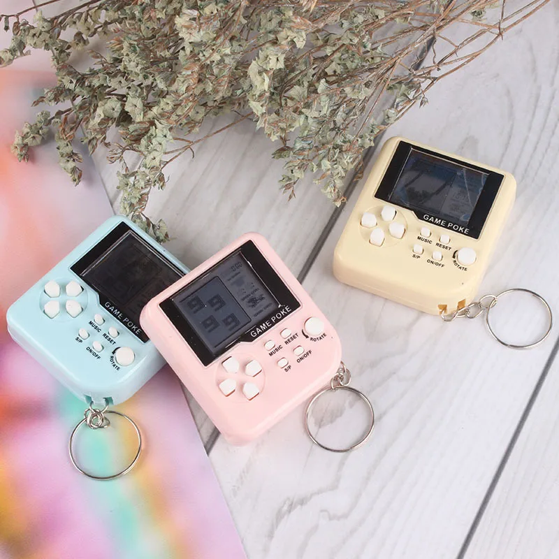 

1PC Mini Classic Game Machine Retro Nostalgic Game Console With Keychain Tetris Video Game Handheld Game Players Electronic Toys