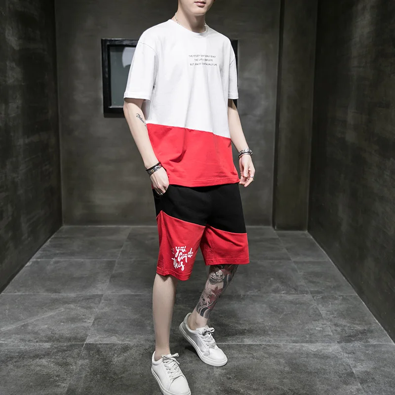 Крутая мужская летняя одежда Уличная Повседневная модная рубашка и шорты