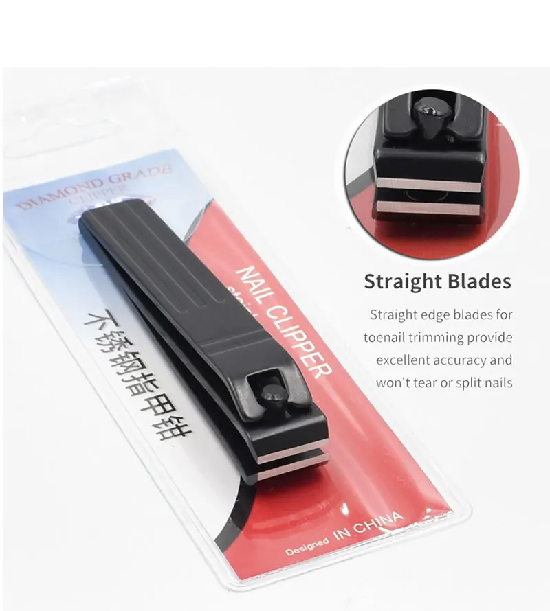 High Quality Black Nail Clipper Straight Blades Nipper Toenail Cutter Fingernail Trimmer Manicure Pedicure Tools For Man Women