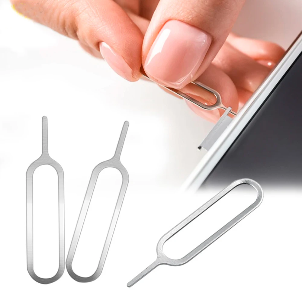 Bandeja de tarjeta Sim, herramienta de extracción de Pin de llave, aguja de acero inoxidable para iPhone, iPad, Samsung, Huawei y xiaomi, 100 Uds.