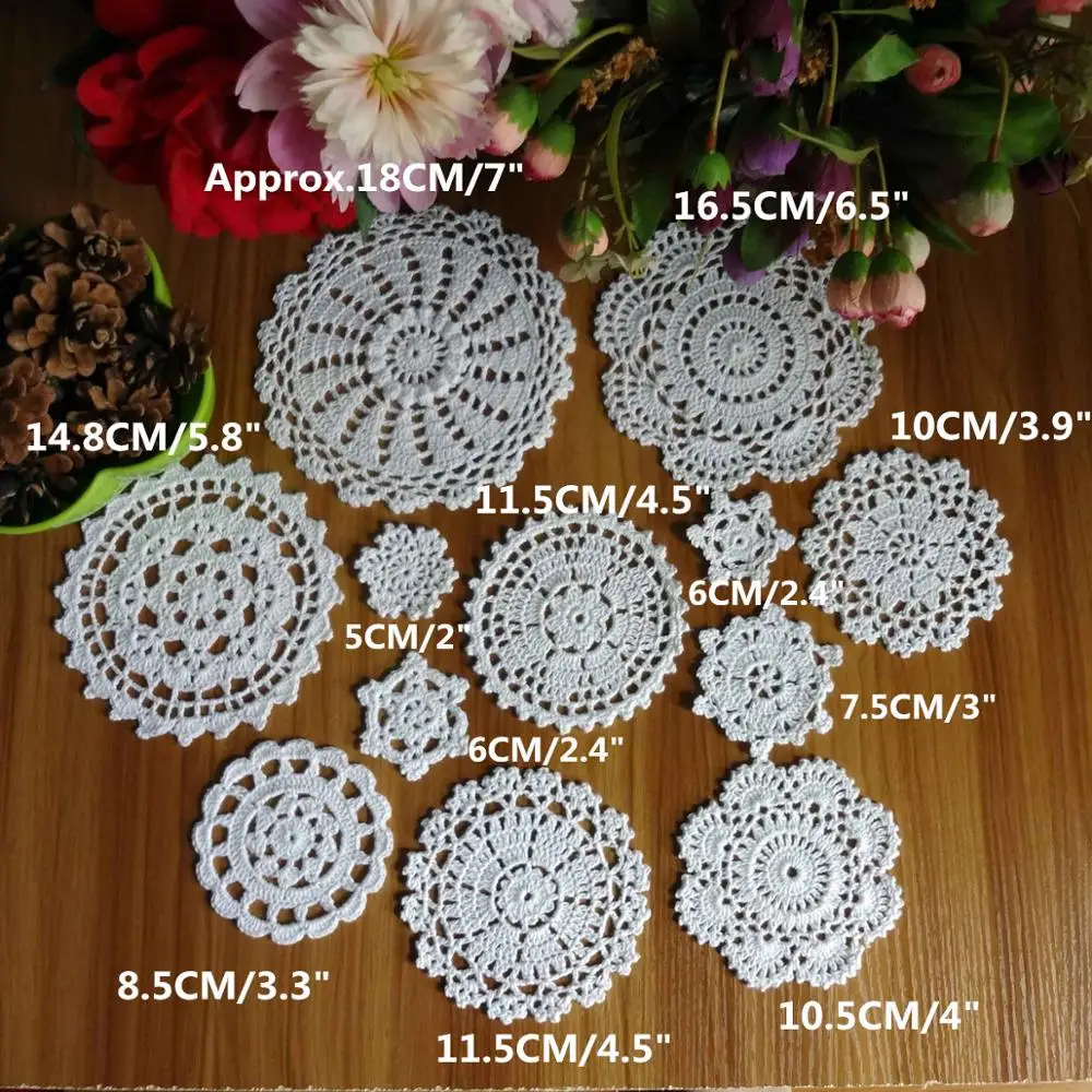 Коврик для чашки ручной работы из 100% хлопка 24 шт. коврик подстаканников 12