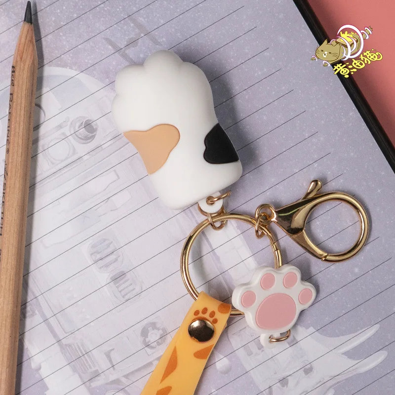 

Anime Cat Paw Keychain Pressing and Glowing Cute Cat Pendant Toys Doll Cute Anime Figure Gift For Girlfriend