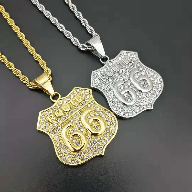 Подвески из нержавеющей стали с цирконом в стиле хип хоп|Ожерелья подвеской| |