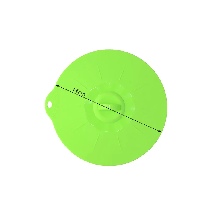 14cm Green Мульти-Функция силиконовый выкипает крышкой разлива сохранение посуда набор посуды стеклянная крышка печи сейф с вместо того, чтобы Пластик Обёрточная бумага Пособия по кулинарии инструменты - Цвет: 14cm Green